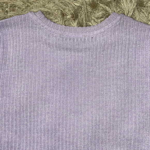 New Shein Short Sleeve Crop Top T-Shirt Purple - Picture 7 of 10